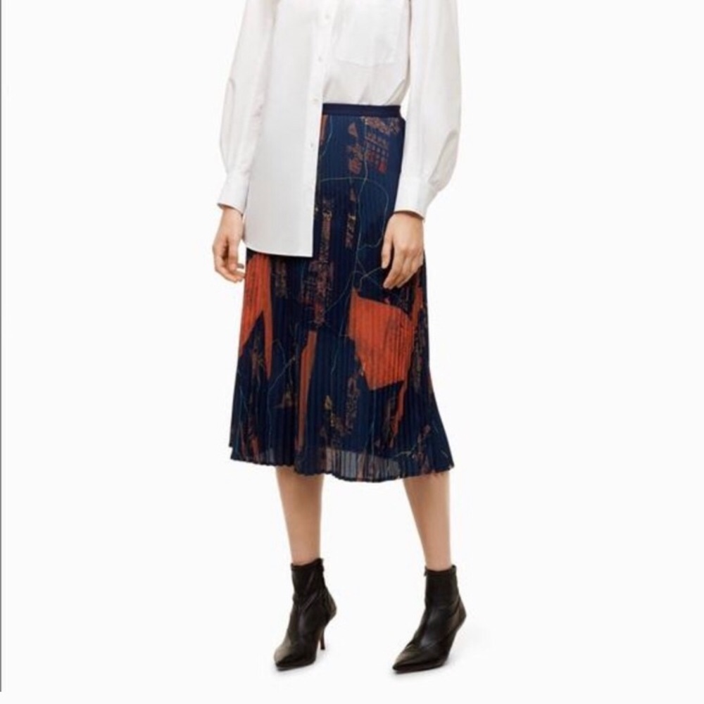 Aritzia Babaton pleated statement midi skirt